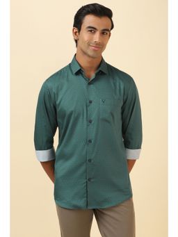 Allen Solly - Men Green Print Full Sleeves Casual Shirt