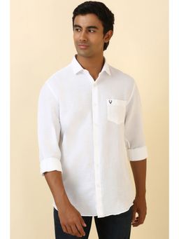Allen Solly - Men White Solid Full Sleeves Casual Shirt