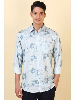 Allen Solly - Men Light Blue Print Full Sleeves Casual Shirt