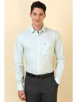 Allen Solly - Men Light Blue Print Full Sleeves Formal Shirt