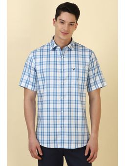 Allen Solly - Men White Check Half Sleeves Casual Shirt