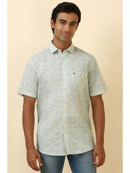 Allen Solly - Men Green Print Half Sleeves Casual Shirt