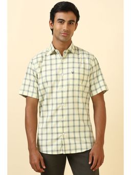 Allen Solly - Men Yellow Check Half Sleeves Casual Shirt