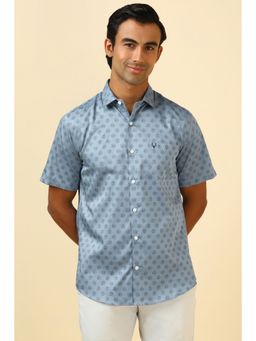 Allen Solly - Men Light Blue Print Half Sleeves Casual Shirt