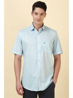 Allen Solly - Men Light Blue Print Half Sleeves Casual Shirt