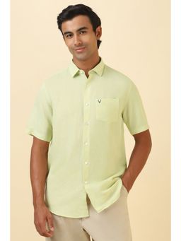 Allen Solly - Men Green Solid Half Sleeves Casual Shirt
