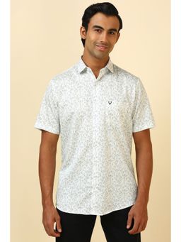 Allen Solly - Men White Print Half Sleeves Casual Shirt