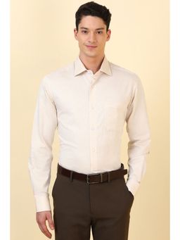 Allen Solly - Men Beige Textured Full Sleeves Formal Shirt