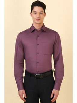 Allen Solly - Men Purple Solid Full Sleeves Formal Shirt