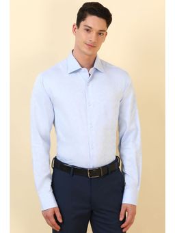 Allen Solly - Men Light Blue Textured Full Sleeves Formal Shirt