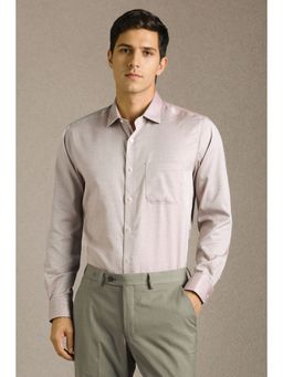 Louis Philippe - Men Pink Print Full Sleeves Formal Shirt