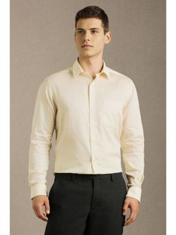 Louis Philippe - Men Beige Print Full Sleeves Formal Shirt