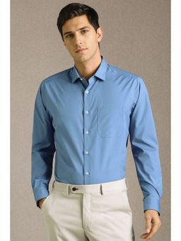 Louis Philippe - Men Light Blue Solid Full Sleeves Formal Shirt
