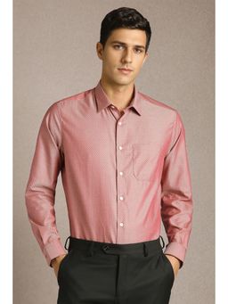 Louis Philippe - Men Pink Textured Full Sleeves Formal Shirt