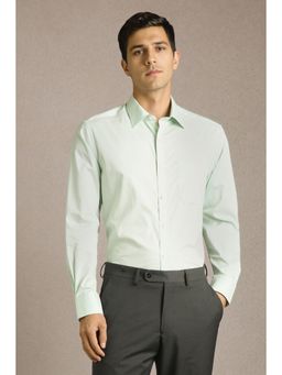 Louis Philippe - Men Green Textured Full Sleeves Formal Shirt