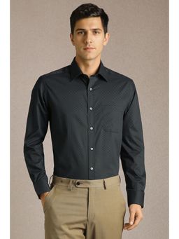 Louis Philippe - Men Black Print Full Sleeves Formal Shirt