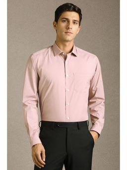 Louis Philippe - Men Pink Solid Full Sleeves Formal Shirt