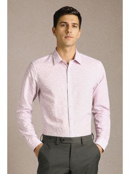 Louis Philippe - Men Pink Print Full Sleeves Formal Shirt