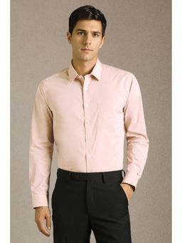 Louis Philippe - Men Pink Solid Full Sleeves Formal Shirt