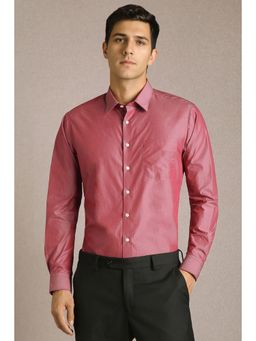 Louis Philippe - Men Pink Solid Full Sleeves Formal Shirt