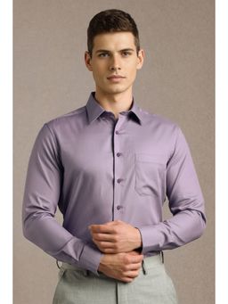 Louis Philippe - Men Lavender Textured Full Sleeves Formal Shirt