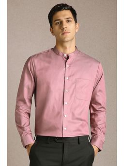 Louis Philippe - Men Pink Solid Full Sleeves Formal Shirt