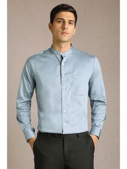 Louis Philippe - Men Light Blue Solid Full Sleeves Formal Shirt