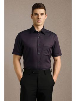 Louis Philippe - Men Purple Print Half Sleeves Formal Shirt
