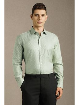 Louis Philippe - Men Green Print Full Sleeves Formal Shirt