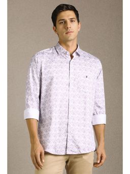 Louis Philippe - Men Lavender Print Full Sleeves Casual Shirt