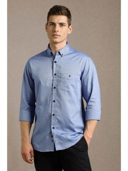 Louis Philippe - Men Light Blue Solid Full Sleeves Casual Shirt