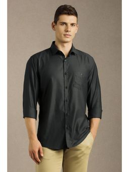 Louis Philippe - Men Black Solid Full Sleeves Casual Shirt