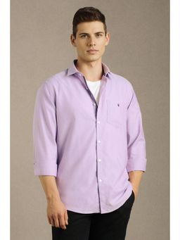 Louis Philippe - Men Lavender Solid Full Sleeves Casual Shirt