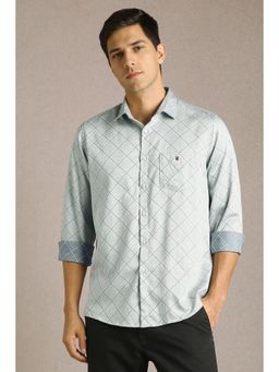 Louis Philippe - Men Grey Print Full Sleeves Casual Shirt