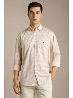 Louis Philippe - Men Beige Print Full Sleeves Casual Shirt