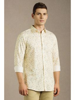 Louis Philippe - Men Yellow Print Full Sleeves Casual Shirt