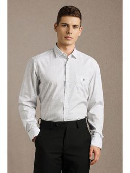 Louis Philippe - Men Off White Print Full Sleeves Casual Shirt