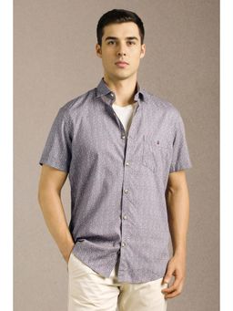 Louis Philippe - Men Grey Print Half Sleeves Casual Shirt