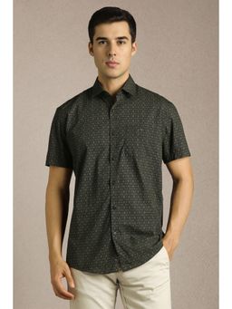 Louis Philippe - Men Green Print Half Sleeves Casual Shirt