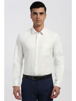 Peter England - Men White Slim Fit Full Sleeves Formal Shirt