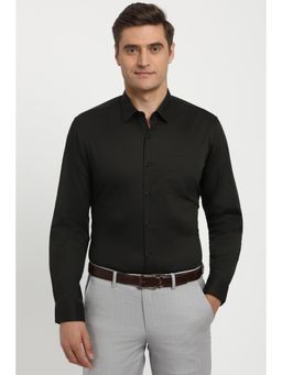 Peter England - Men Black Regular Fit Full Sleeves Formal Shirt