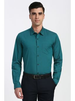 Peter England - Men Teal Slim Fit Full Sleeves Formal Shirt