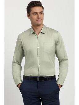 Peter England - Men Green Regular Fit Full Sleeves Formal Shirt