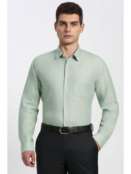 Peter England - Men Green Regular Fit Full Sleeves Formal Shirt