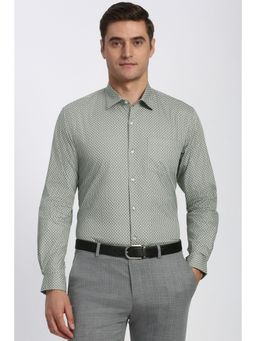 Peter England - Men Green Regular Fit Full Sleeves Formal Shirt