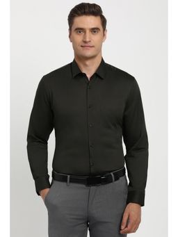 Peter England - Men Green Regular Fit Full Sleeves Formal Shirt