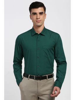 Peter England - Men Green Regular Fit Full Sleeves Formal Shirt