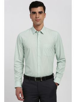 Peter England - Men Green Slim Fit Full Sleeves Formal Shirt