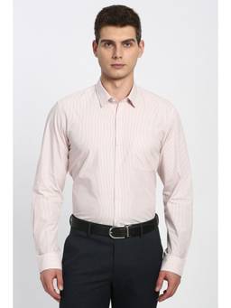 Peter England - Men Pink Slim Fit Full Sleeves Formal Shirt