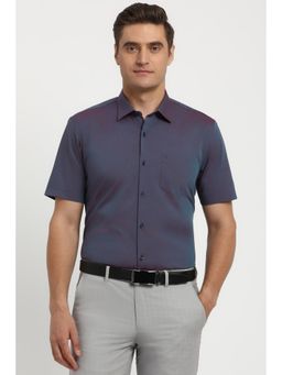 Peter England - Men Purple Regular Fit Half Sleeves Formal Shirt